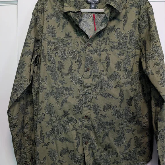 NWT Houston White Men's Olive Casual Button Down Shirt Sz M - Picture 10 of 11